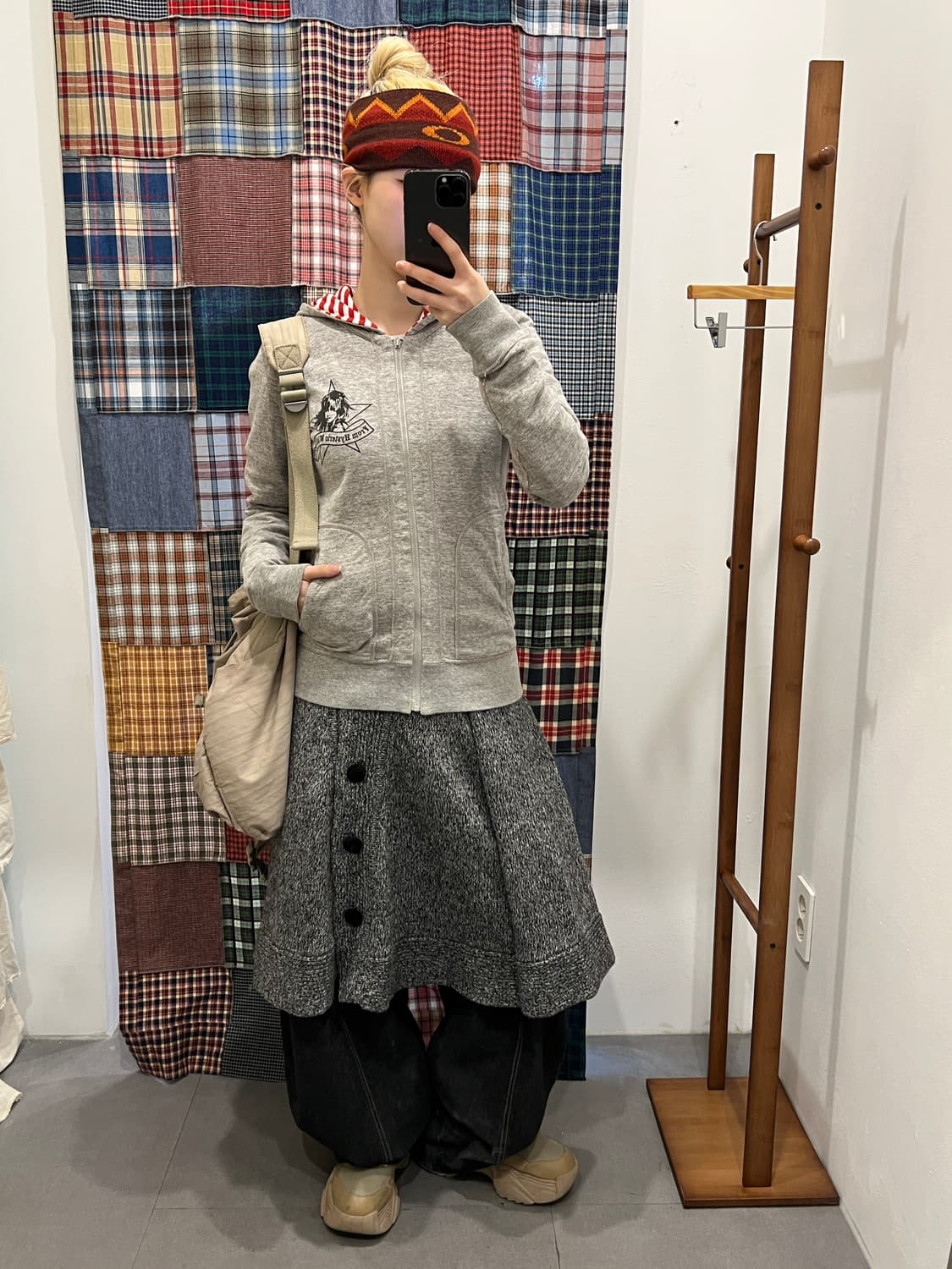 히스테릭글래머 히스걸 그레이 후드집업 상품이미지4