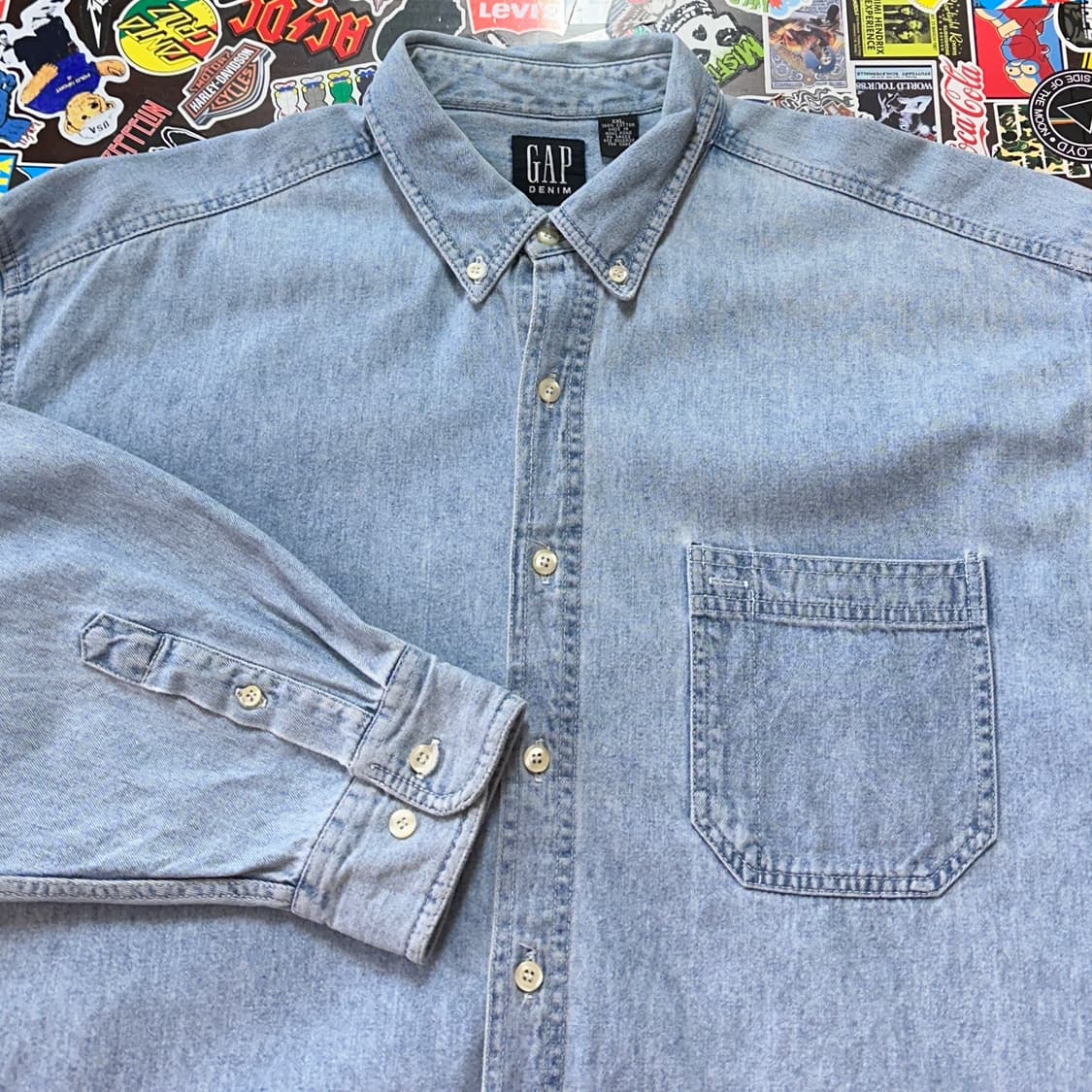 90s 올드 갭 데님 워크 셔츠 XXL 상품이미지3