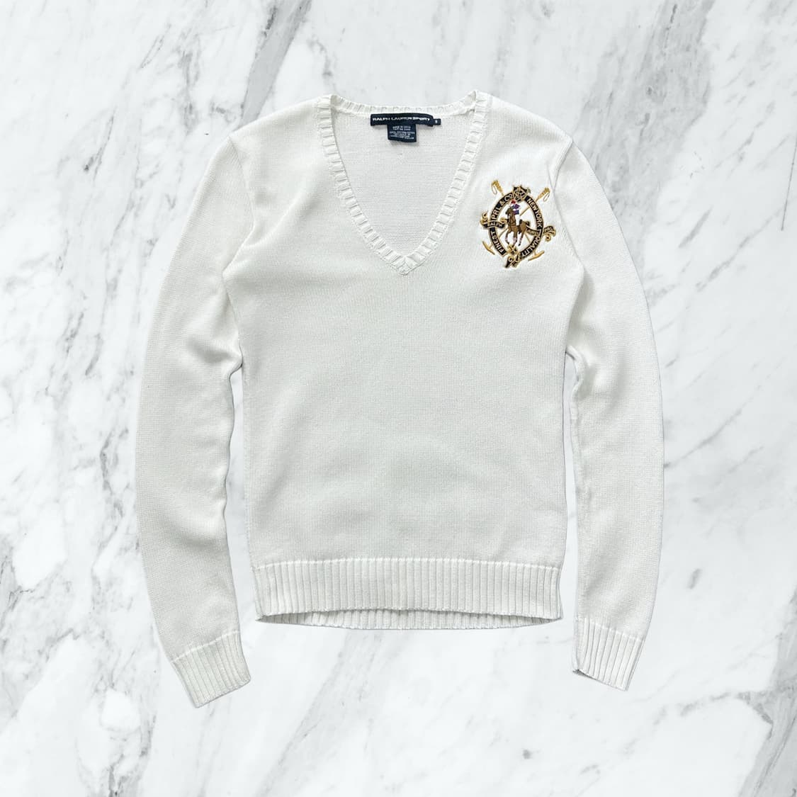 폴로 랄프로렌 스포츠 빅로고 화이트 니트  상품이미지1