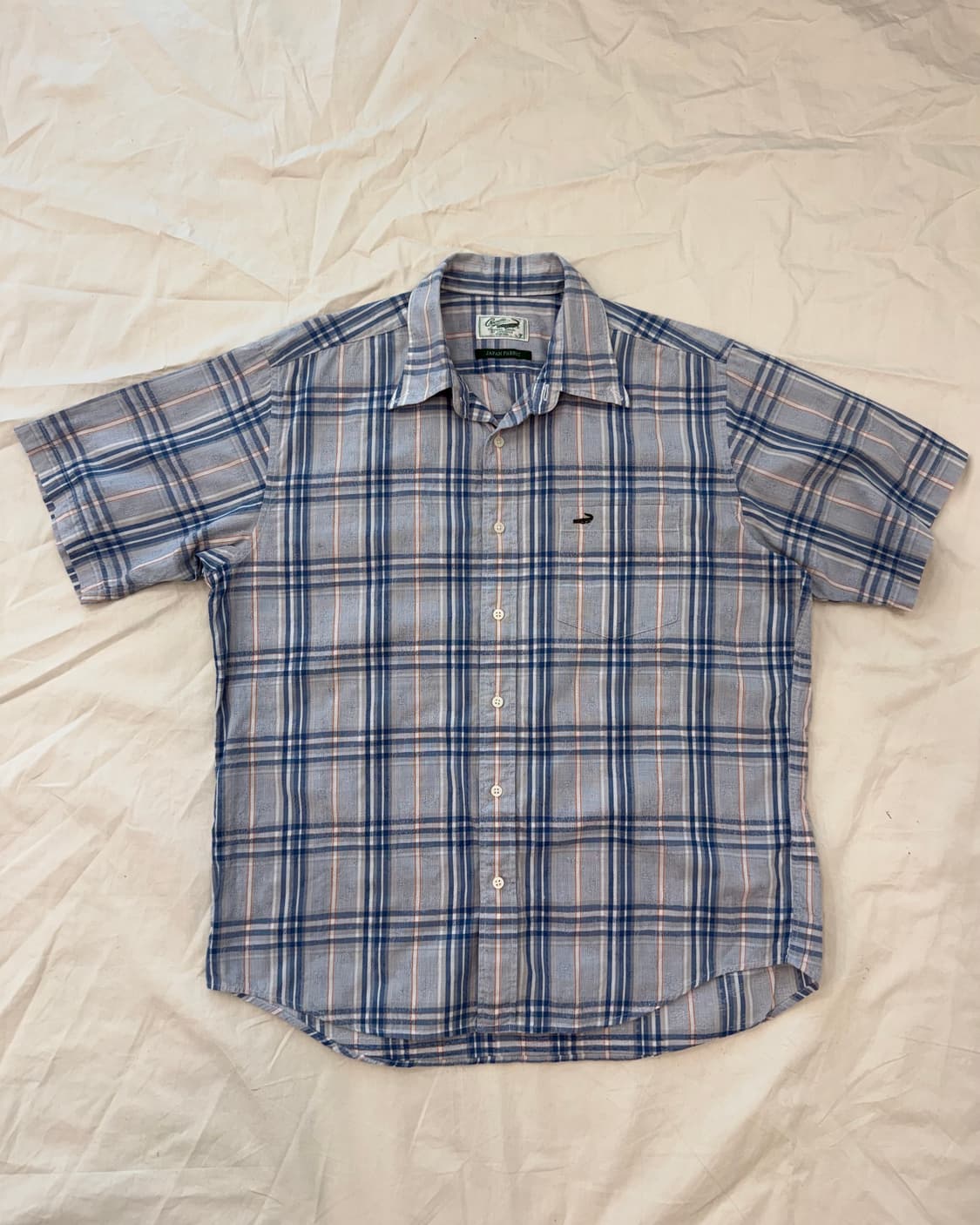 Crocodile Japan Fabric 체크 반팔 셔츠 상품이미지4