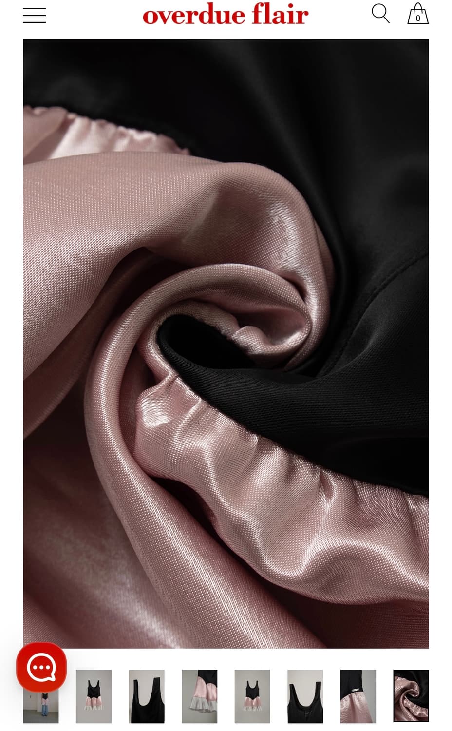 오버듀플레어 블랙/핑크 실크 프릴 드레스 상품이미지8