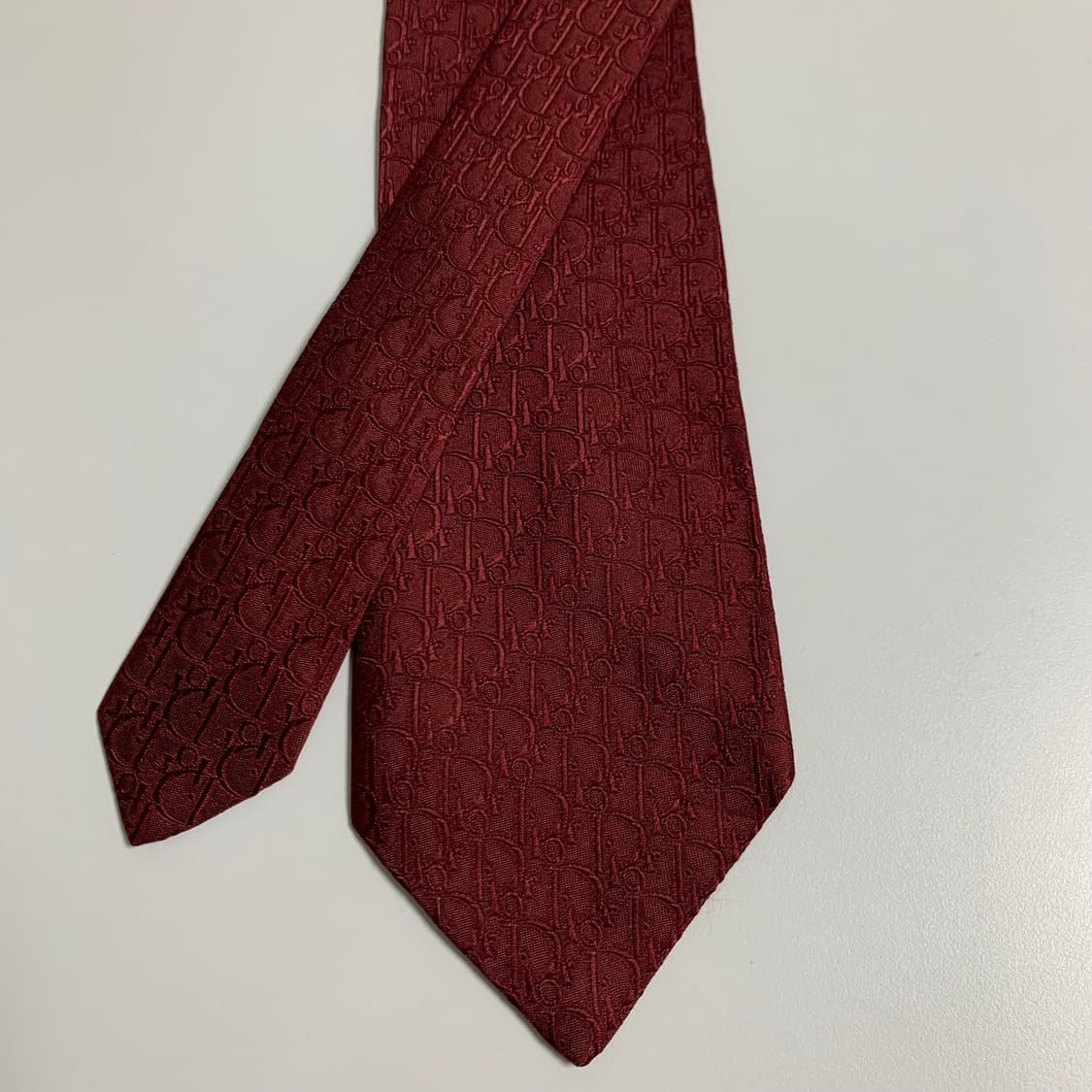 디올(Dior) 오블리크 넥타이 명품 100실크 버건디 최상급 8.3cm 상품이미지4