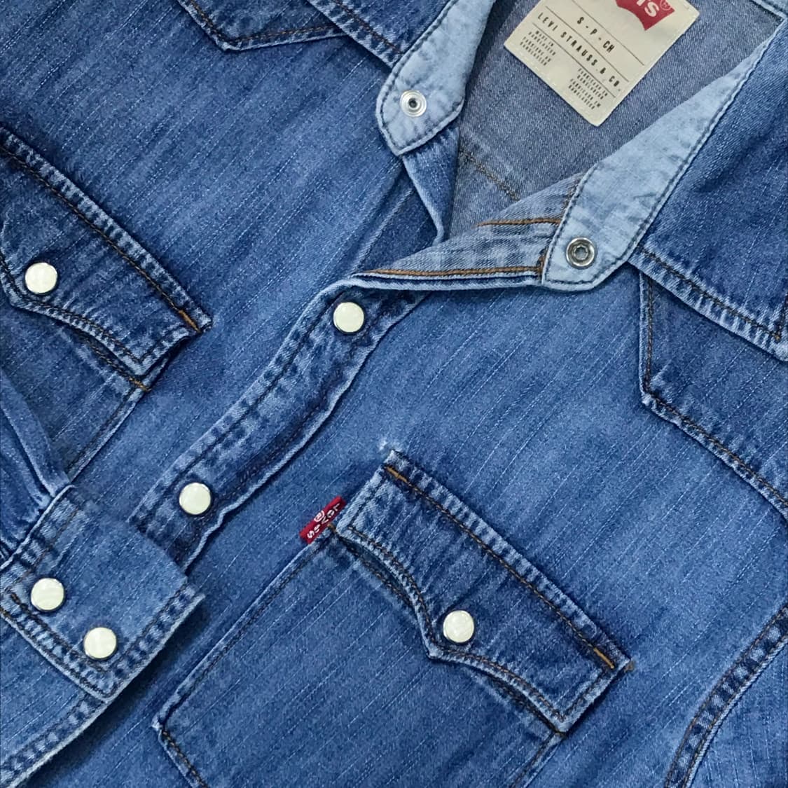 리바이스 진 중청 데님 웨스턴 셔츠 여성 55 66 남성 97 상품이미지4
