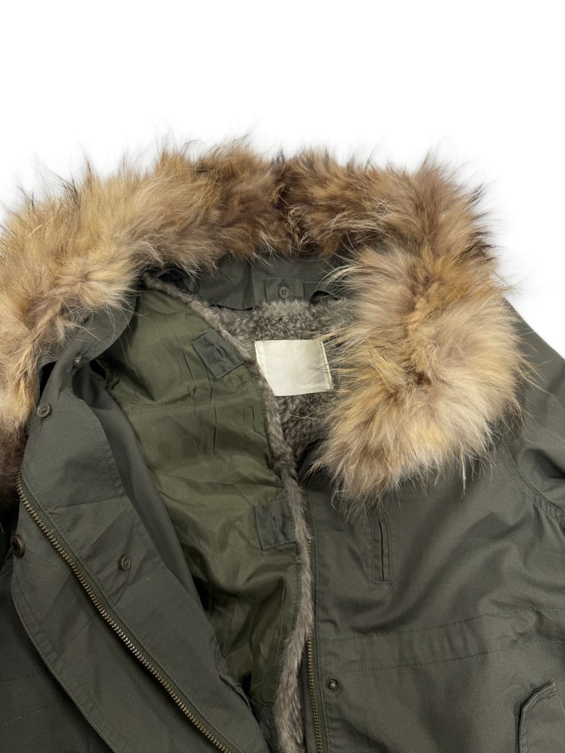 빈티지 JEANASIS 카키 퍼 기모 야상 상품이미지6