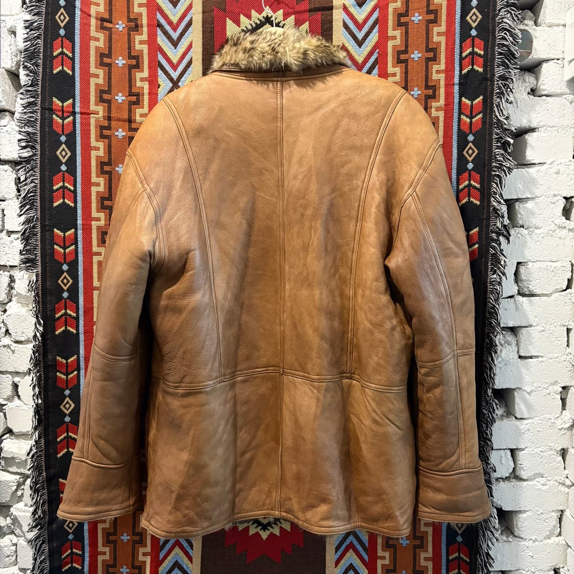 빈티지 양가죽,양털 100% 천연가죽 롱 무스탕 상품이미지5