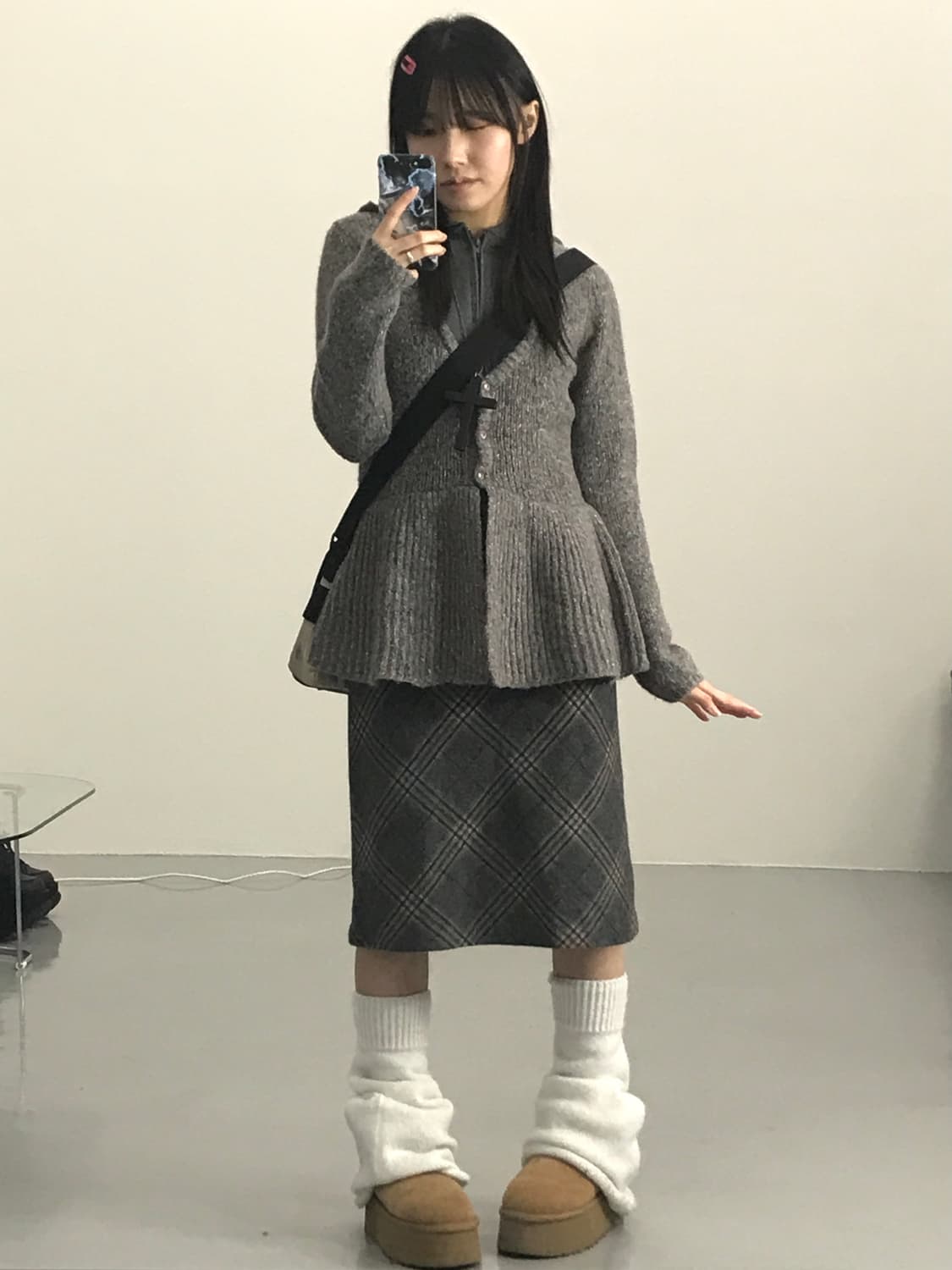 Jpn Wool Checked Midi Skirts 상품이미지3