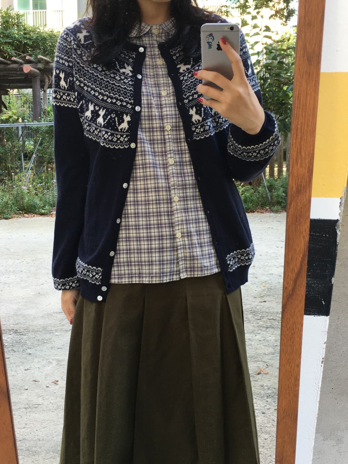 네이비 패턴 가디건 상품이미지3