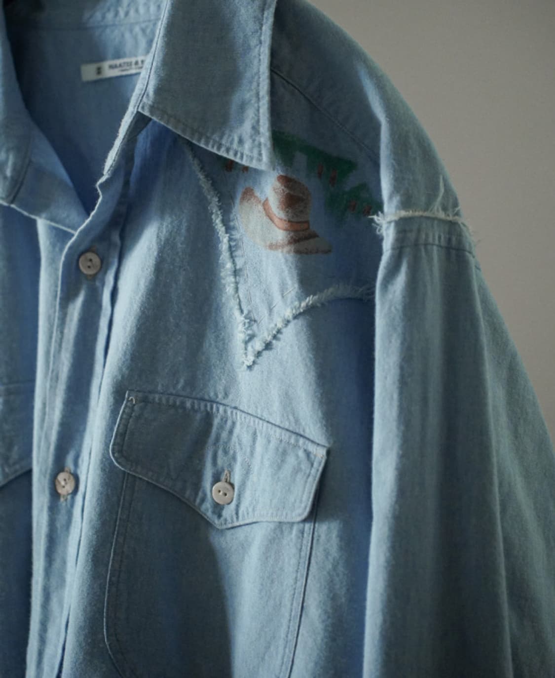 [3] 마티앤선즈 라이트온즈 웨스턴 샴브레이 프린트 셔츠 상품이미지3