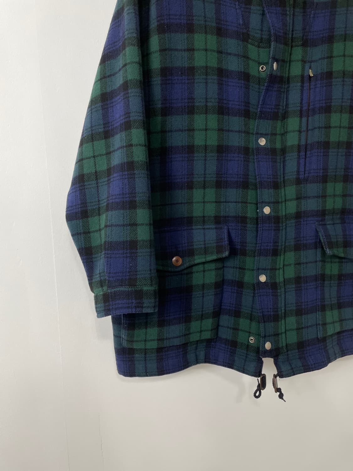 90s 폴로 랄프로렌 블랙와치 후드 울 코트  상품이미지3