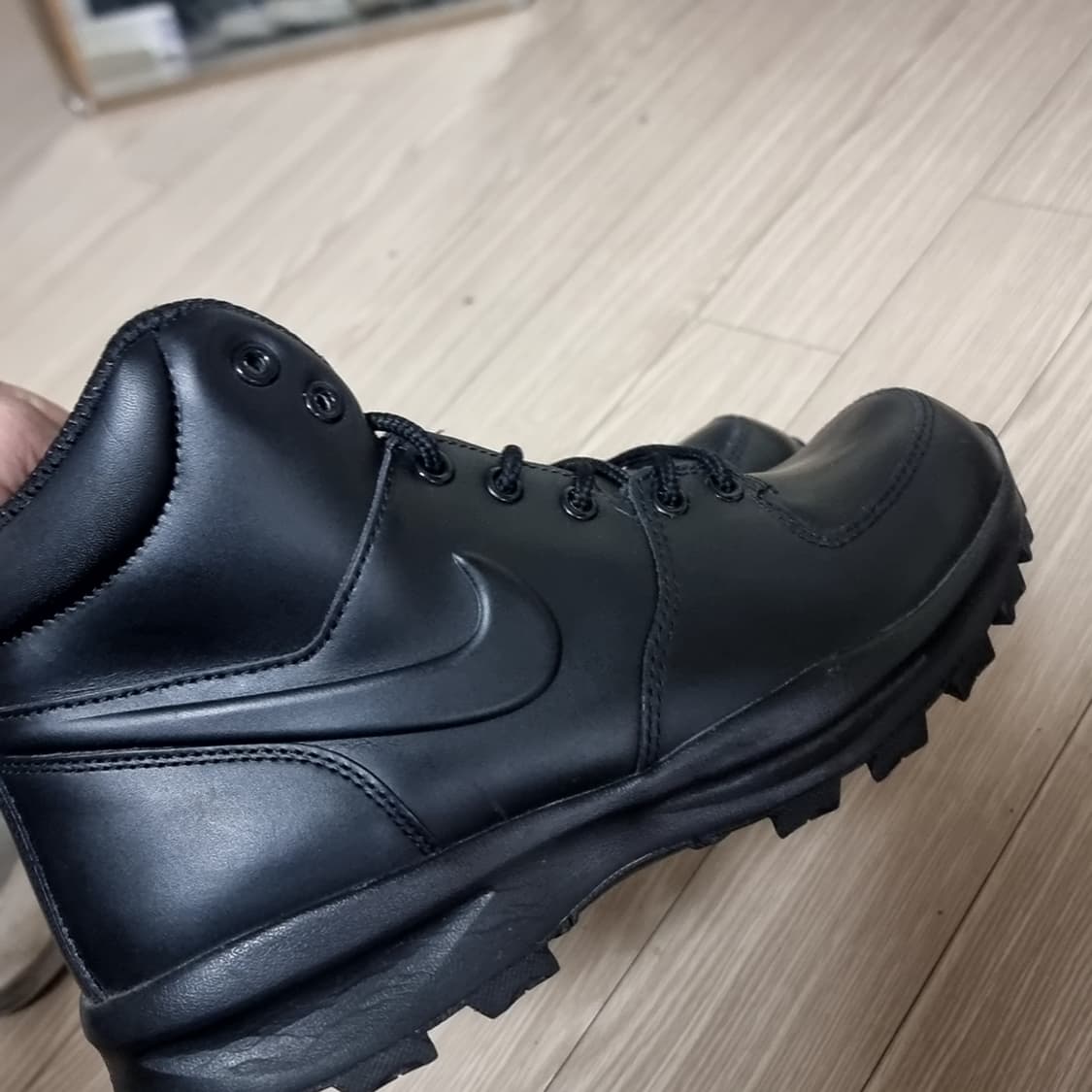 나이키 마노아 올블랙 가죽 부츠 운동화(270) 상품이미지1