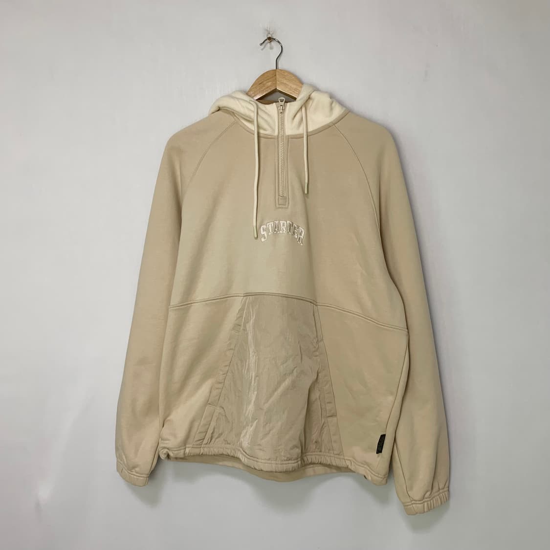 스타터 하프집업 후드티 베이지 아이보리 L 반집업 남녀공용 상품이미지2