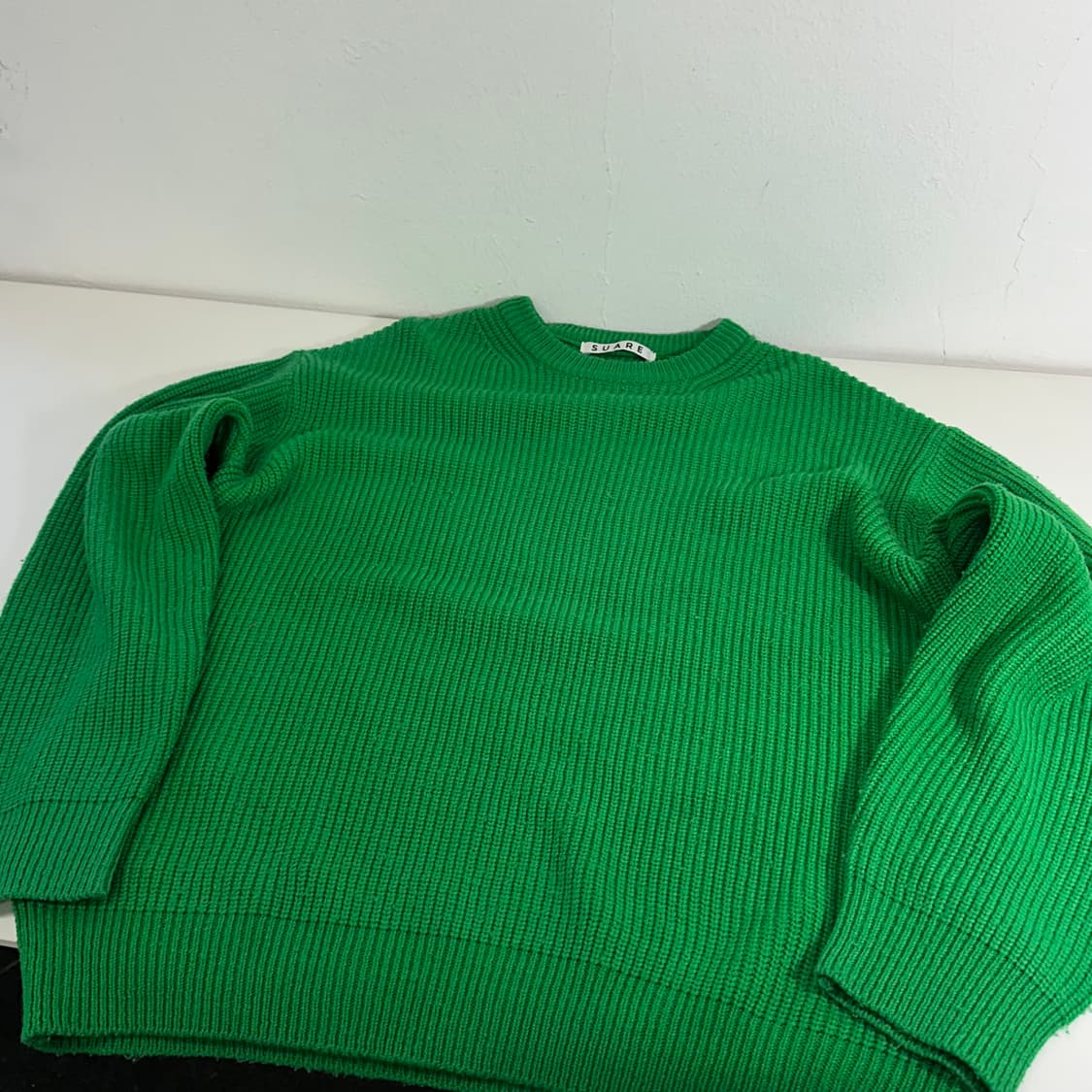 L-XL 수아레 보테가그린 루즈오버핏 라운드와플니트 상품이미지3