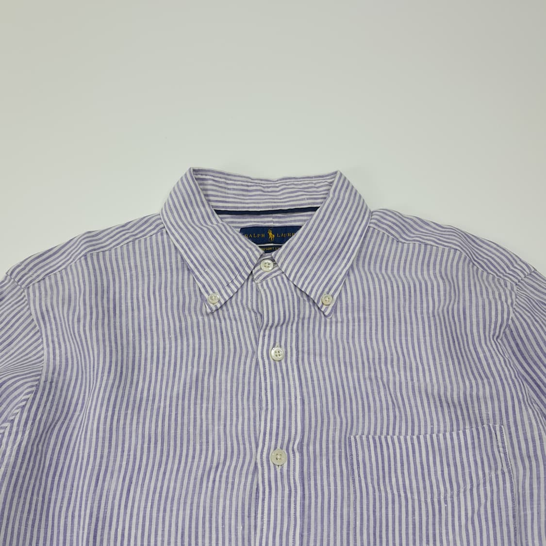 CL922 M 폴로 리조트 린넨 퍼플 스트라이프 셔츠 남방 상품이미지2