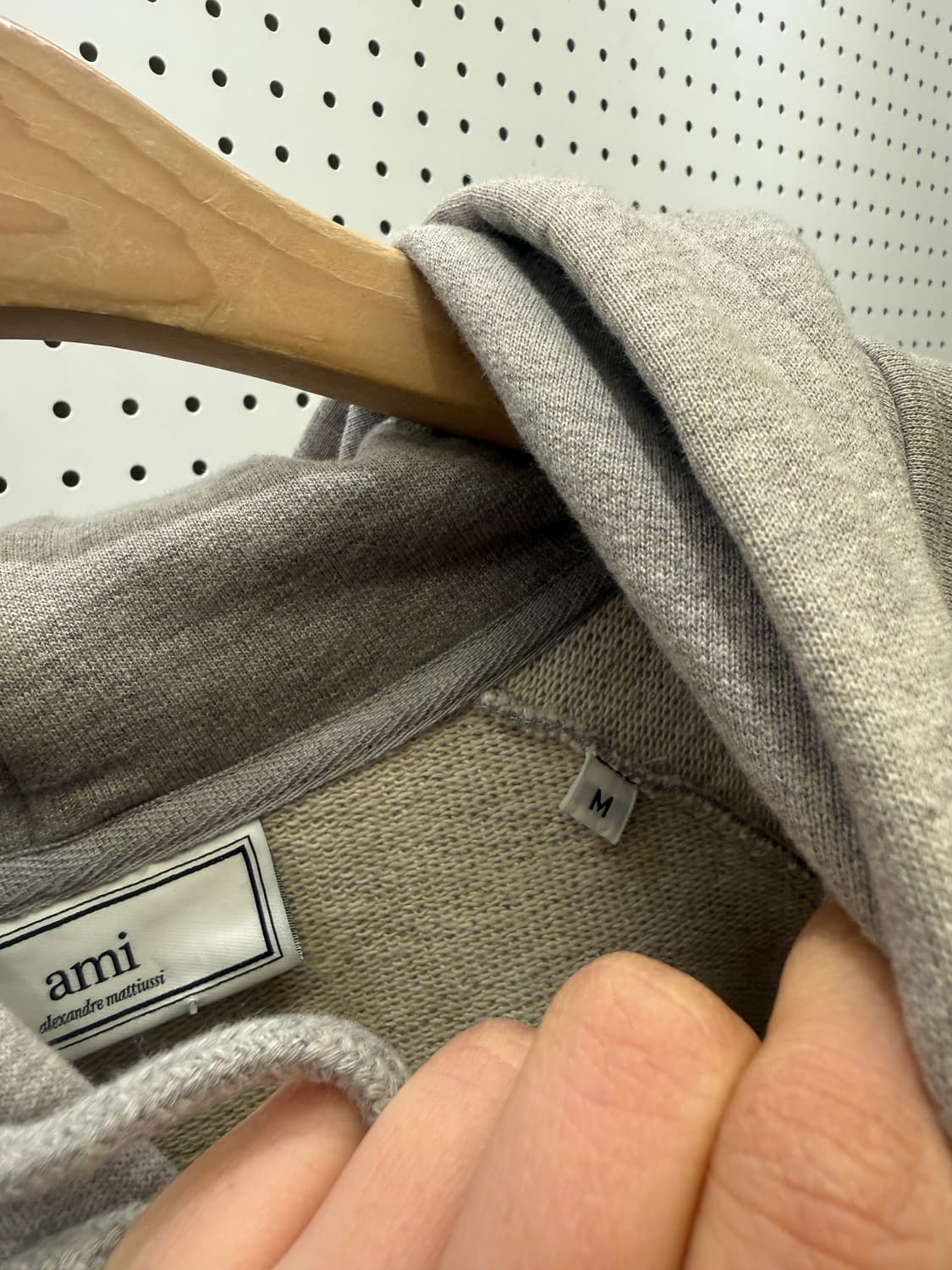 아미 컬러 로고 그레이 후드티 U683 상품이미지5