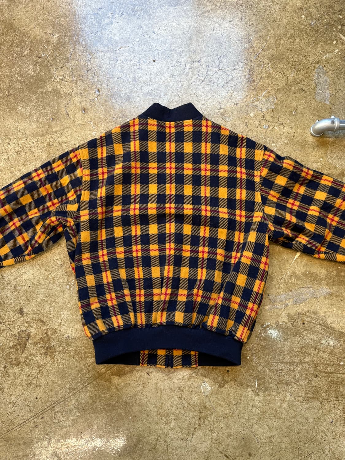 90-00s 서광 행텐 모직 체크 블루종 상품이미지7