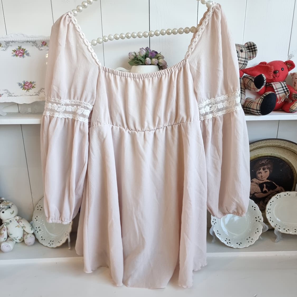 Rojita 오프숄더 프릴 리본 블라우스 상품이미지4