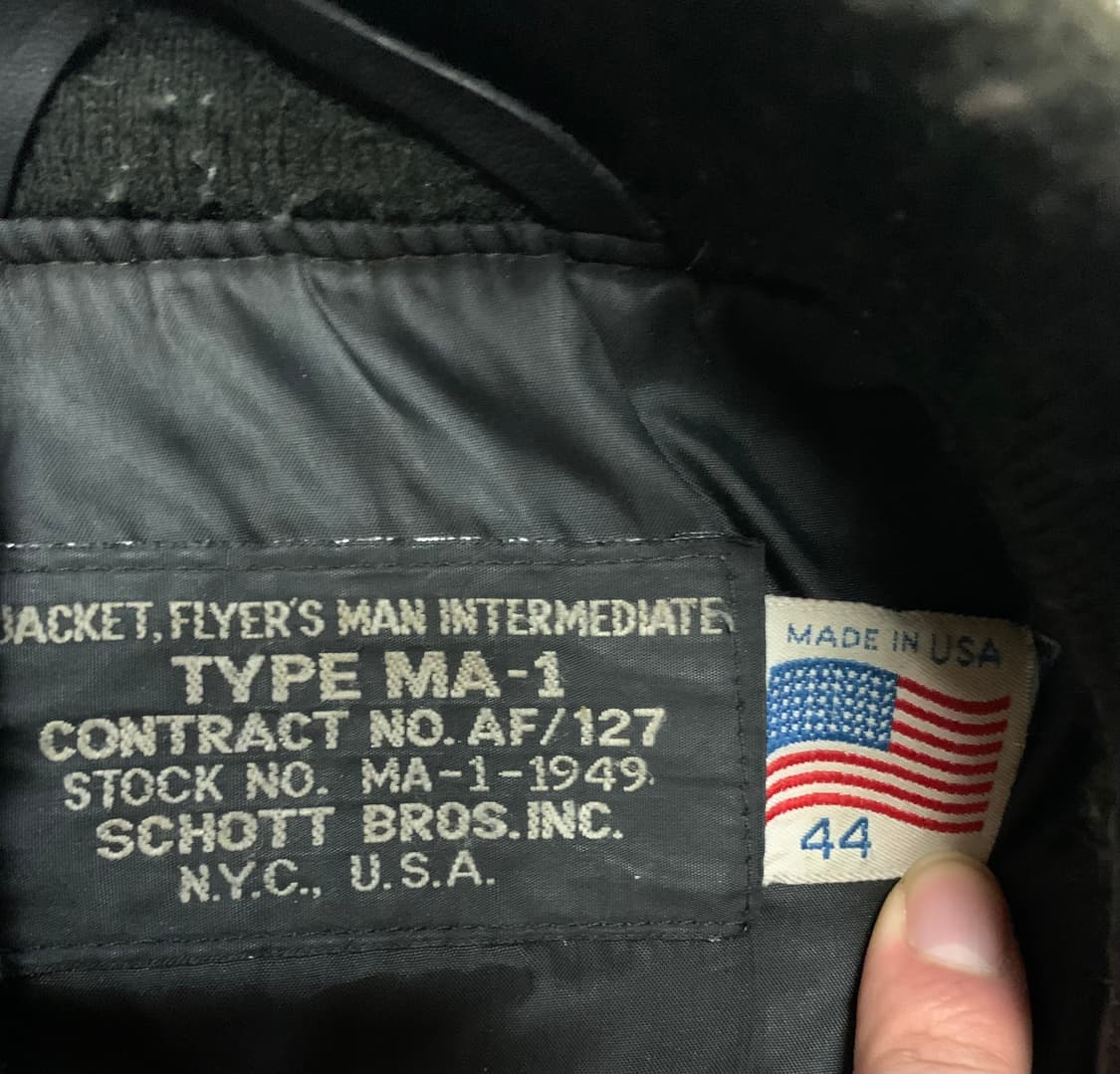 vtg schott leather ma-1 44 상품이미지6