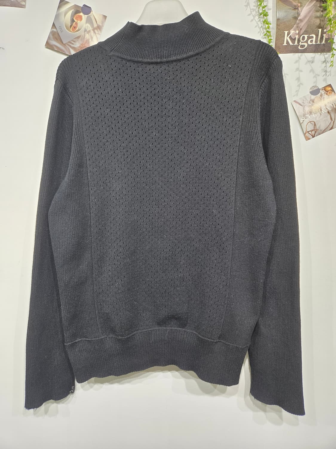 랑방 블랙 하이넥 니트 풀오버 상품이미지4