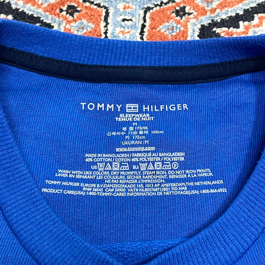 타미힐피거 스펠로고 블루 긴팔 티셔츠 남성M 상품이미지3
