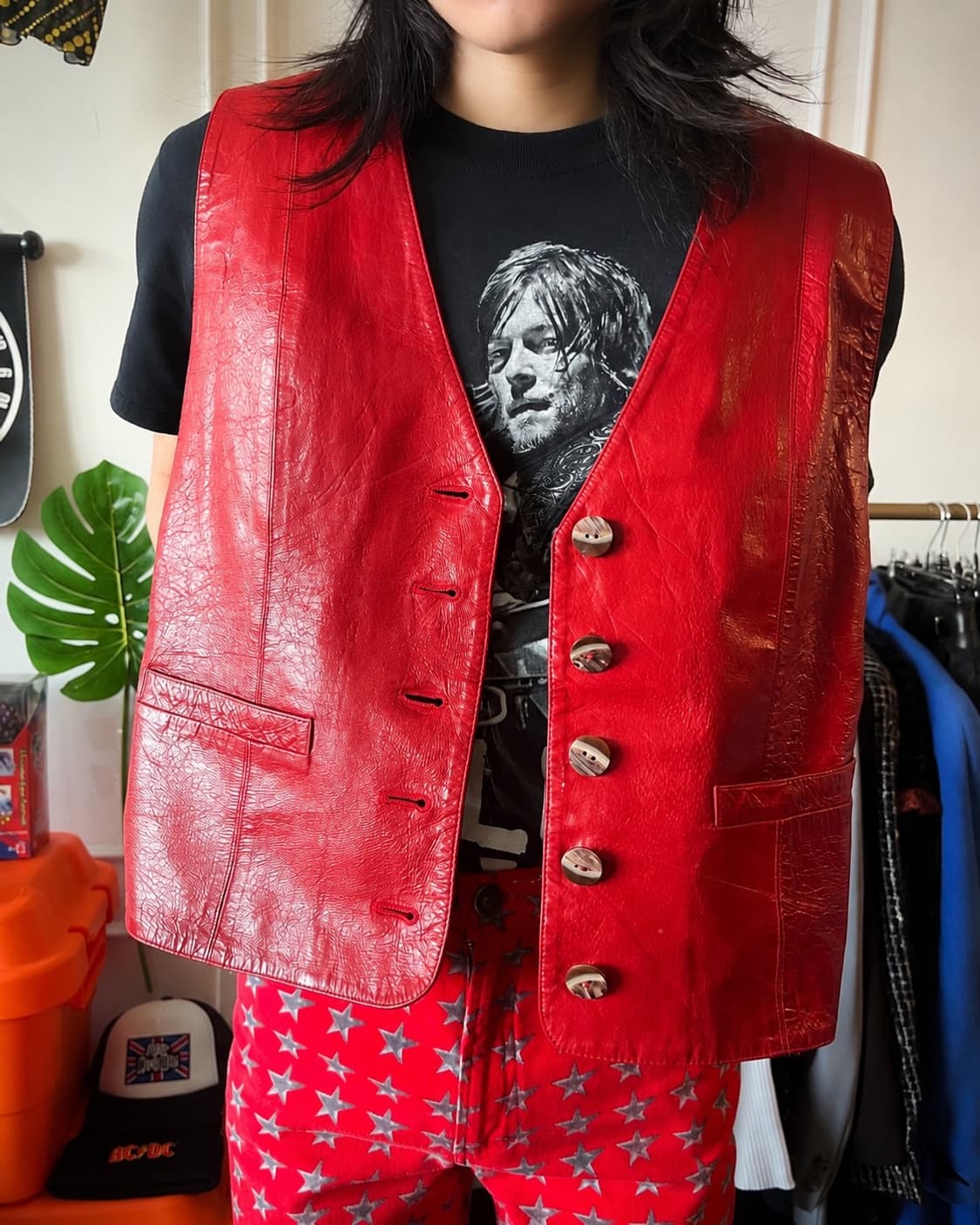 80-90s Real Leather Red Vest(Pig Skin) 상품이미지2