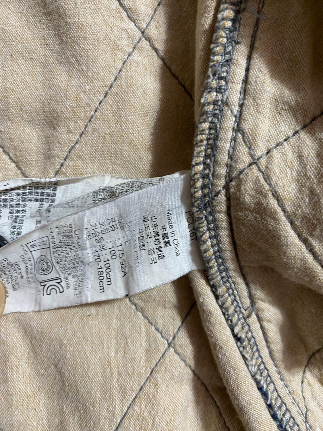 리바이스 남성 퀼팅 체크 워크웨어 셔츠형자켓L (100) 상품이미지5