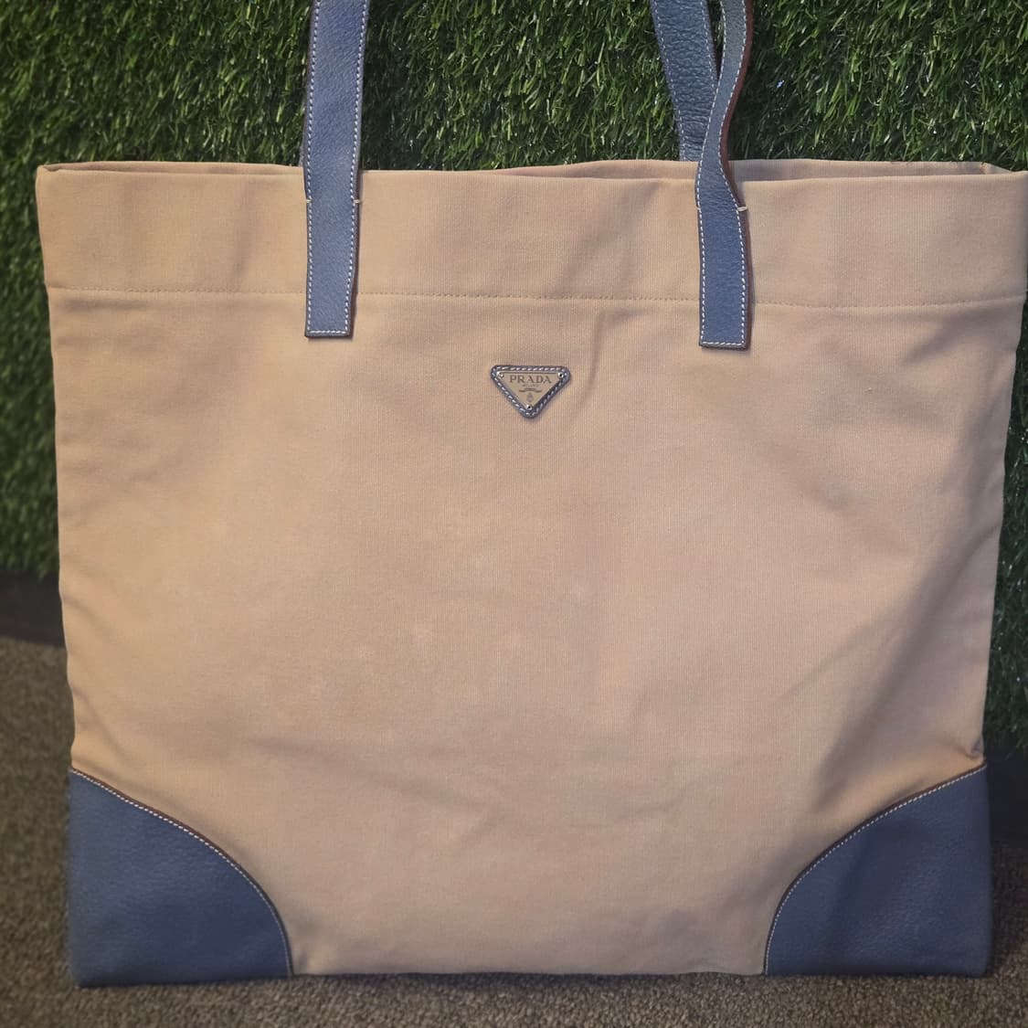 PRADA 베이지 캔버스 토트백 (명품세탁완료) 상품이미지4