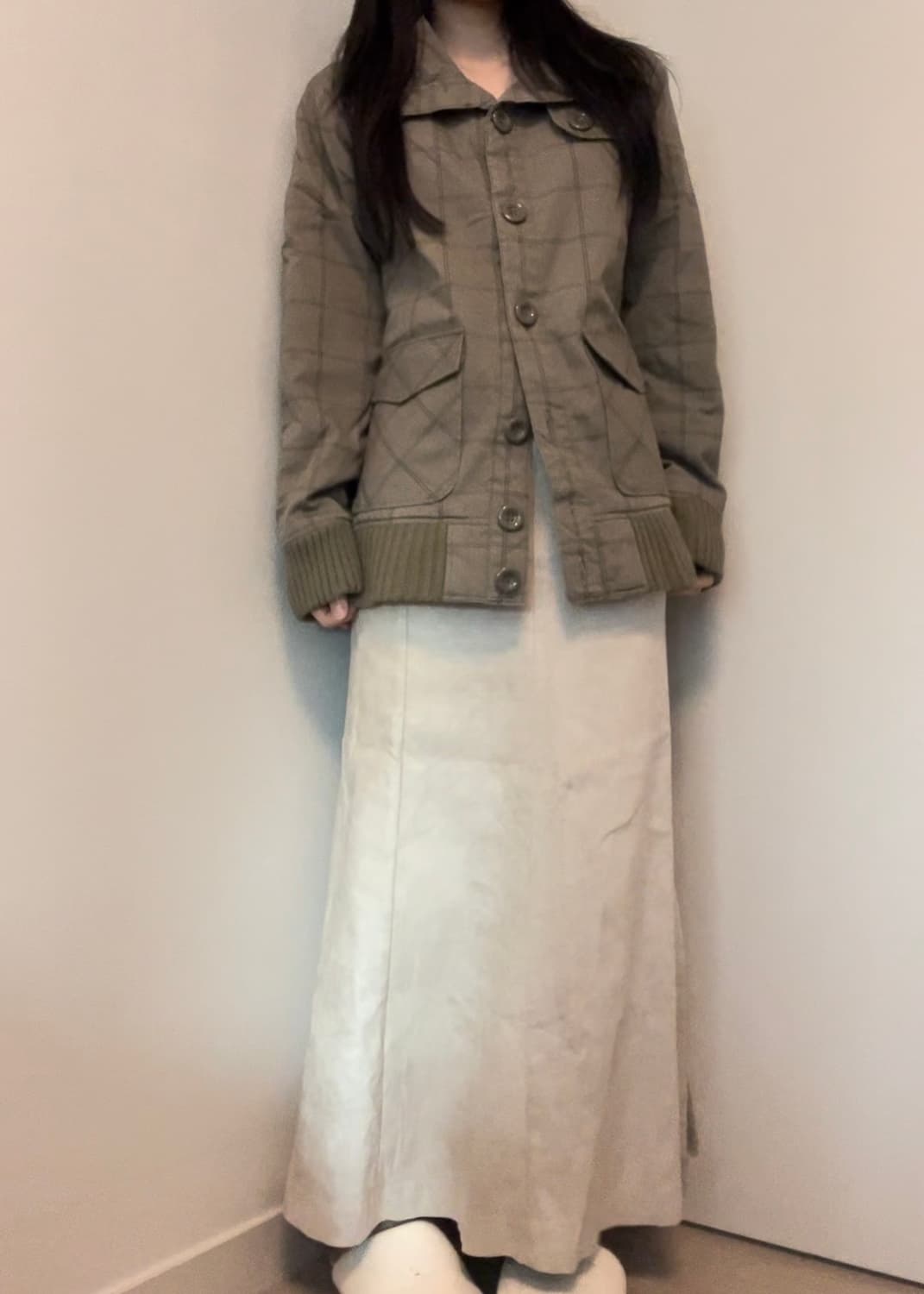 mocha brown check jacket 상품이미지3