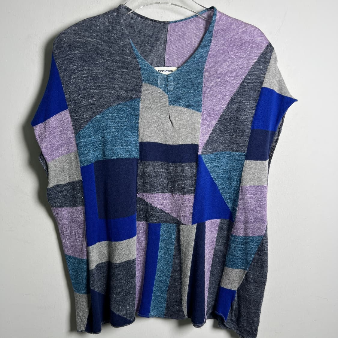 이세이미야케 플랜테이션 패치워크 기하학 니트 베스트 M 상품이미지4