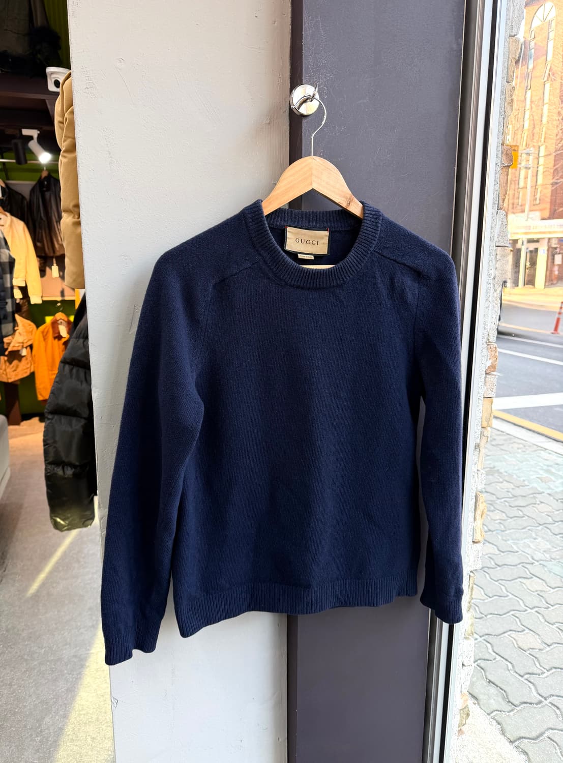 48/ 구찌 백로고 스웻 네이비 니트 상품이미지3
