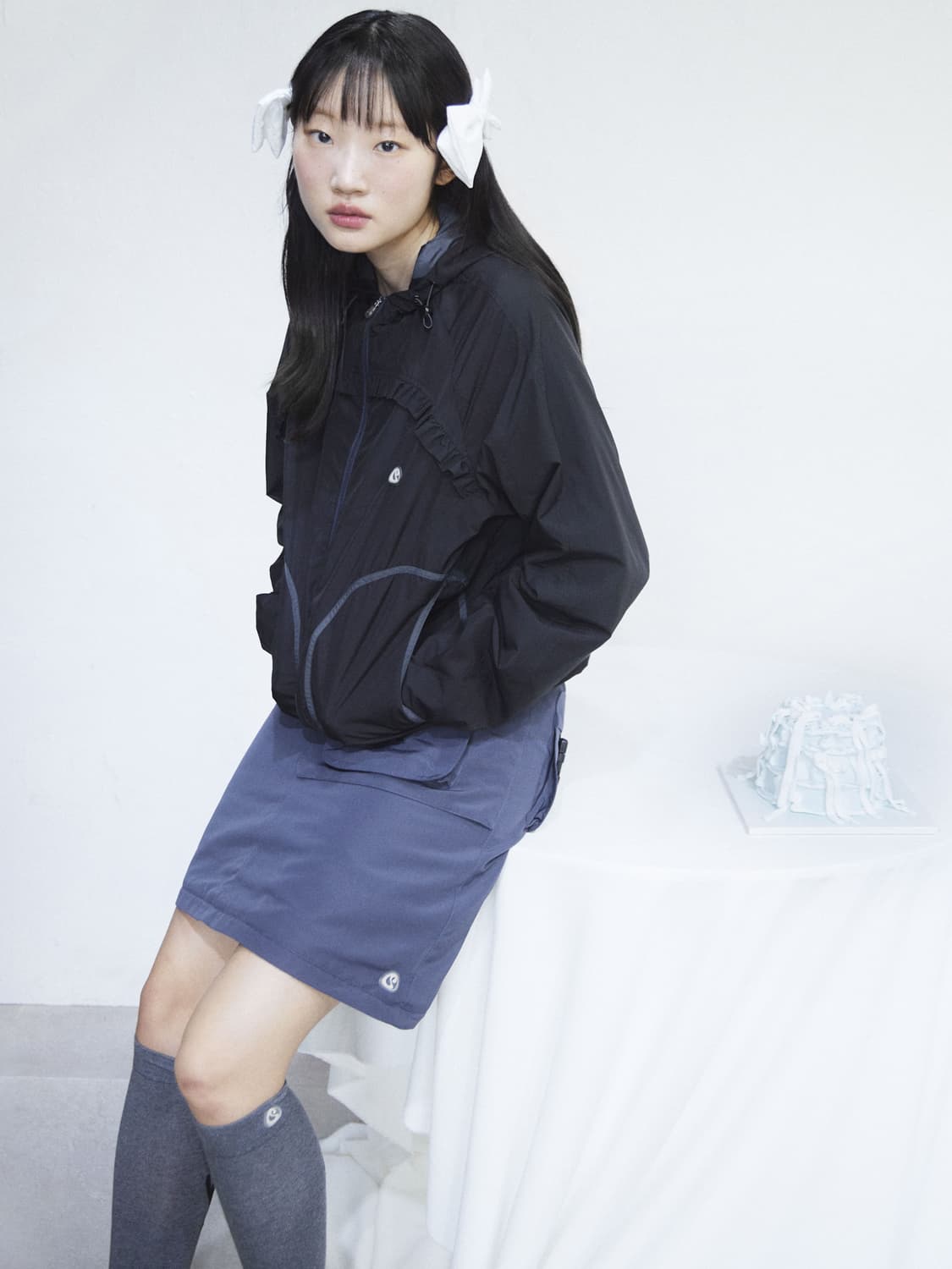 suu 코이세이오 카고 포켓 스커트 블루그레이 상품이미지8