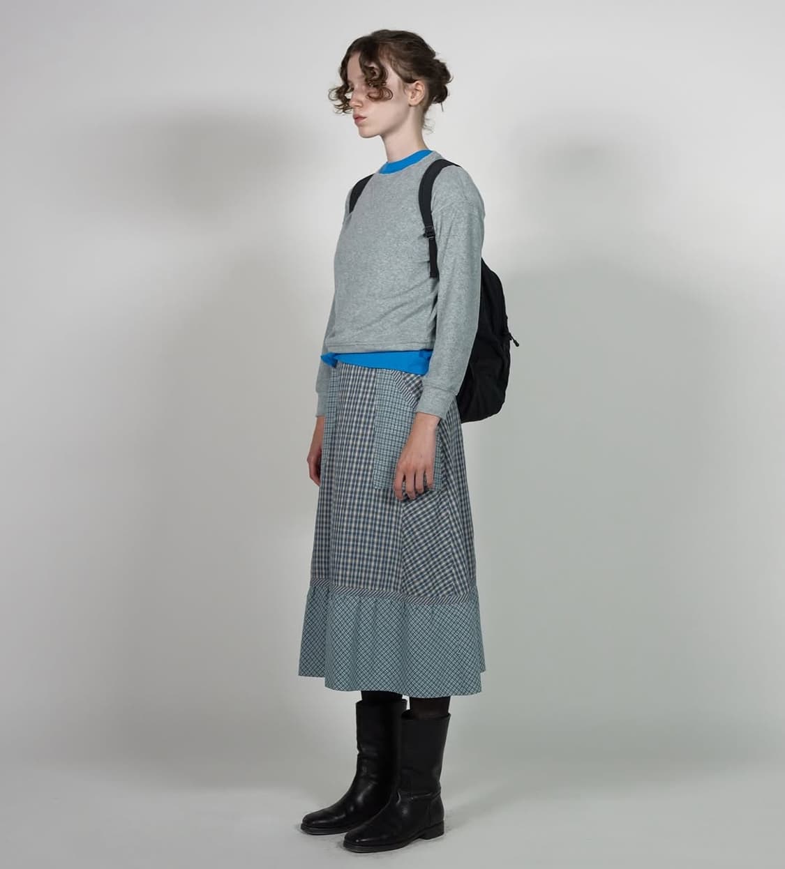 비아플레인 via pori check skirt 상품이미지6