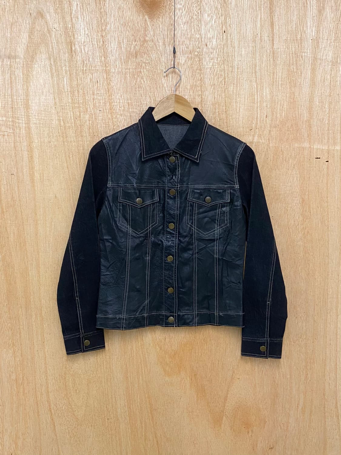 VTG leather denim jacket 일본빈티지 레더 데님 자켓 상품이미지1