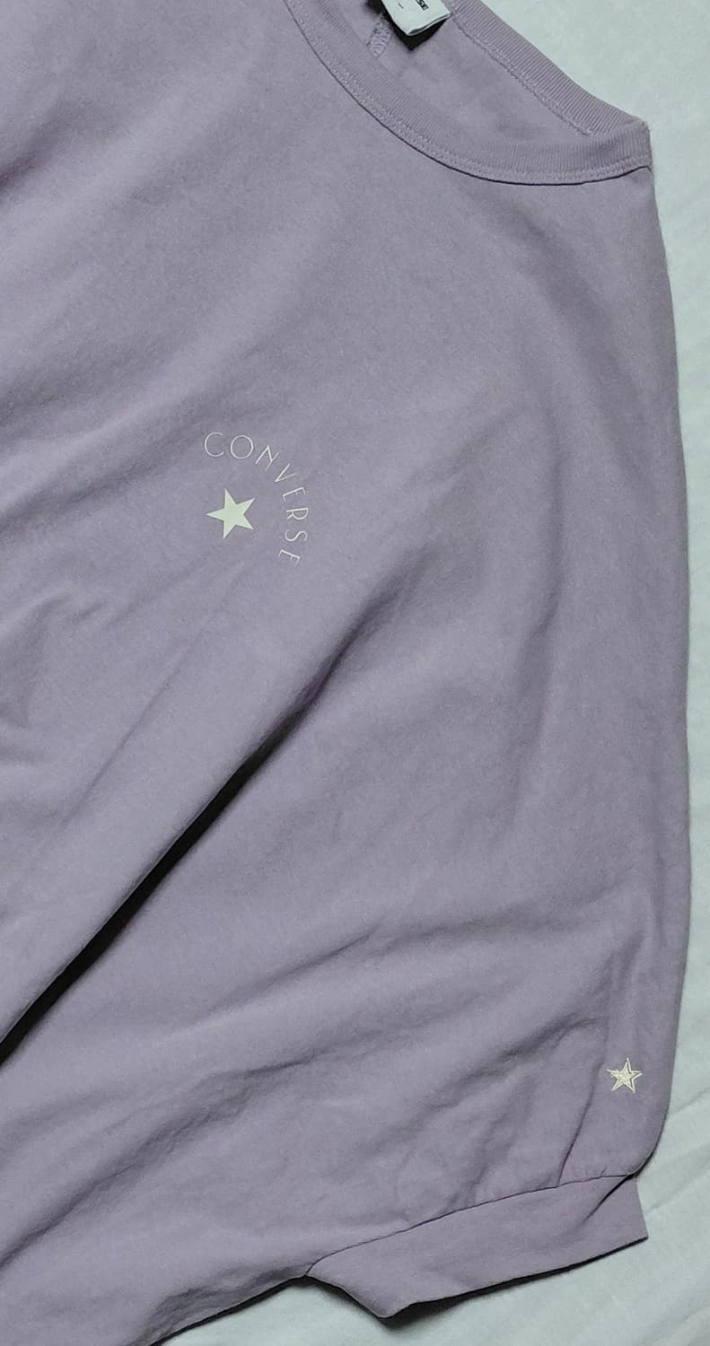 [L] 컨버스(CONVERSE) 가오리핏 티셔츠 라벤더 상품이미지4