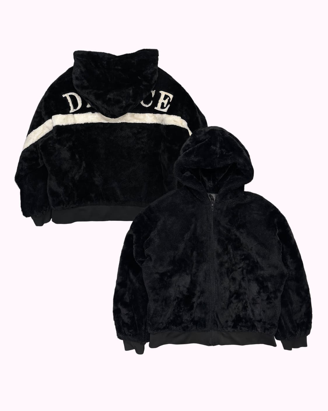 lettering fur hood jacket 상품이미지1
