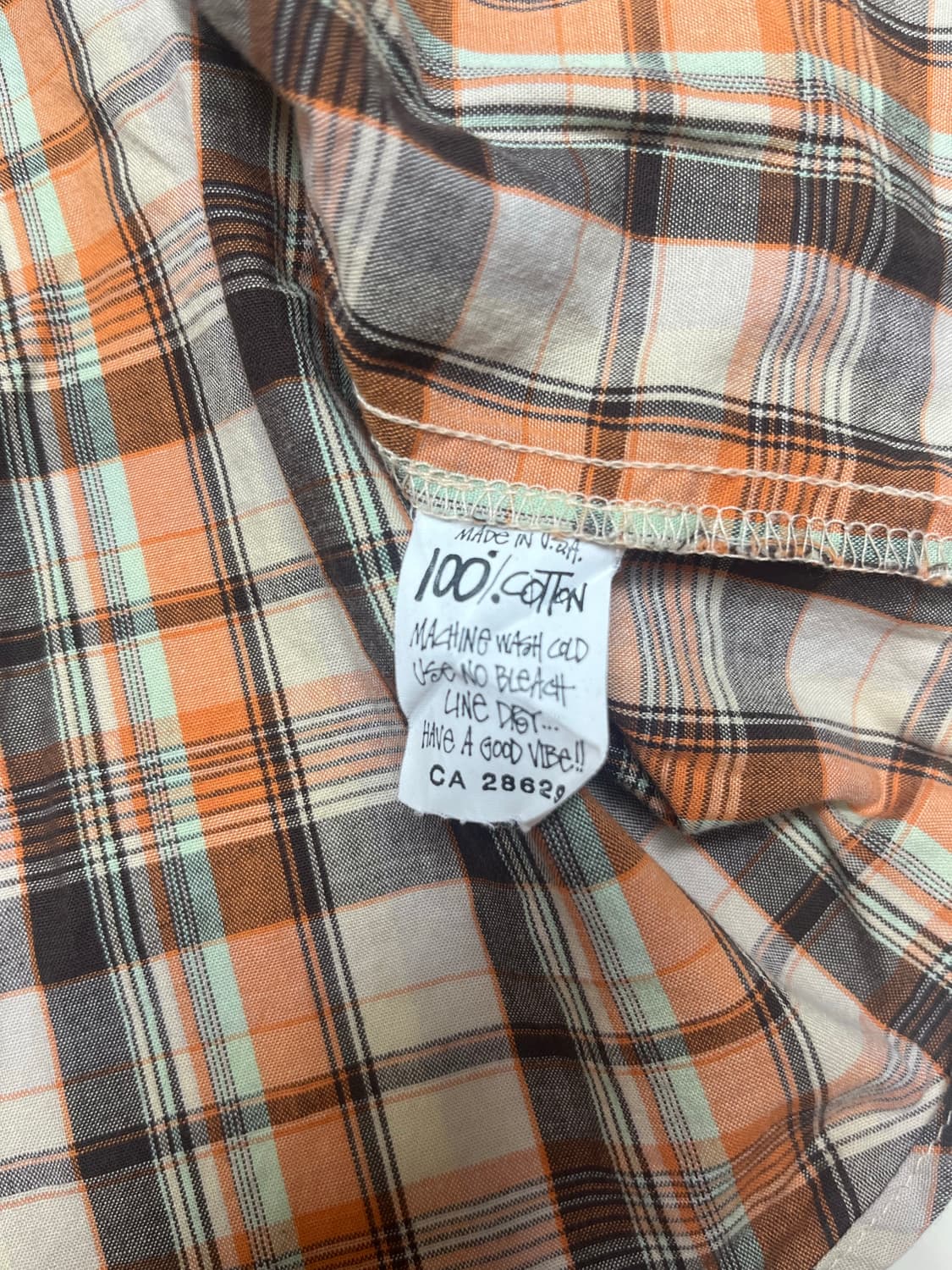 올드 스투시 체크 반팔남방 셔츠L(made in usa) 상품이미지5