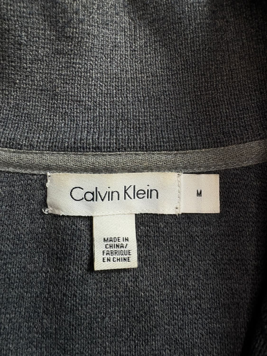 캘빈클라인 블랙 암패치 모크넥 니트 집업 3749 상품이미지4