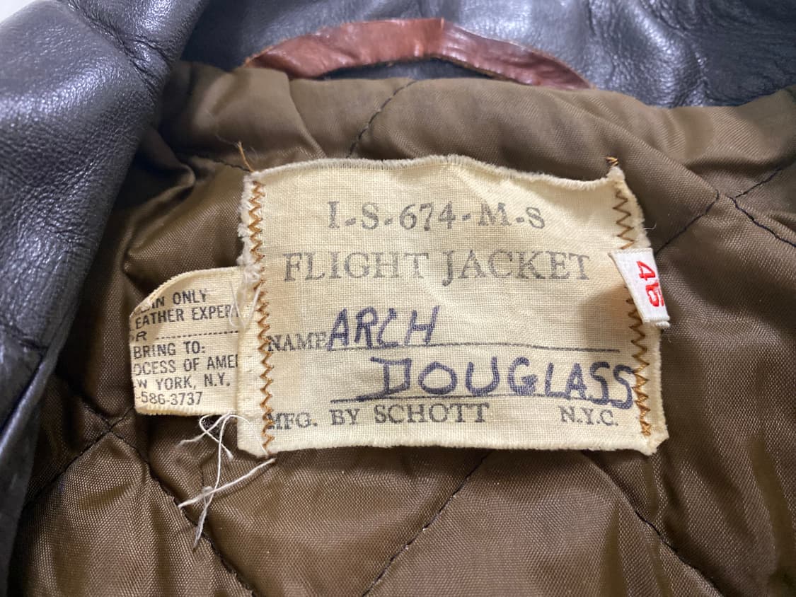 1960s schott 쇼트 A-2 jacket 상품이미지3