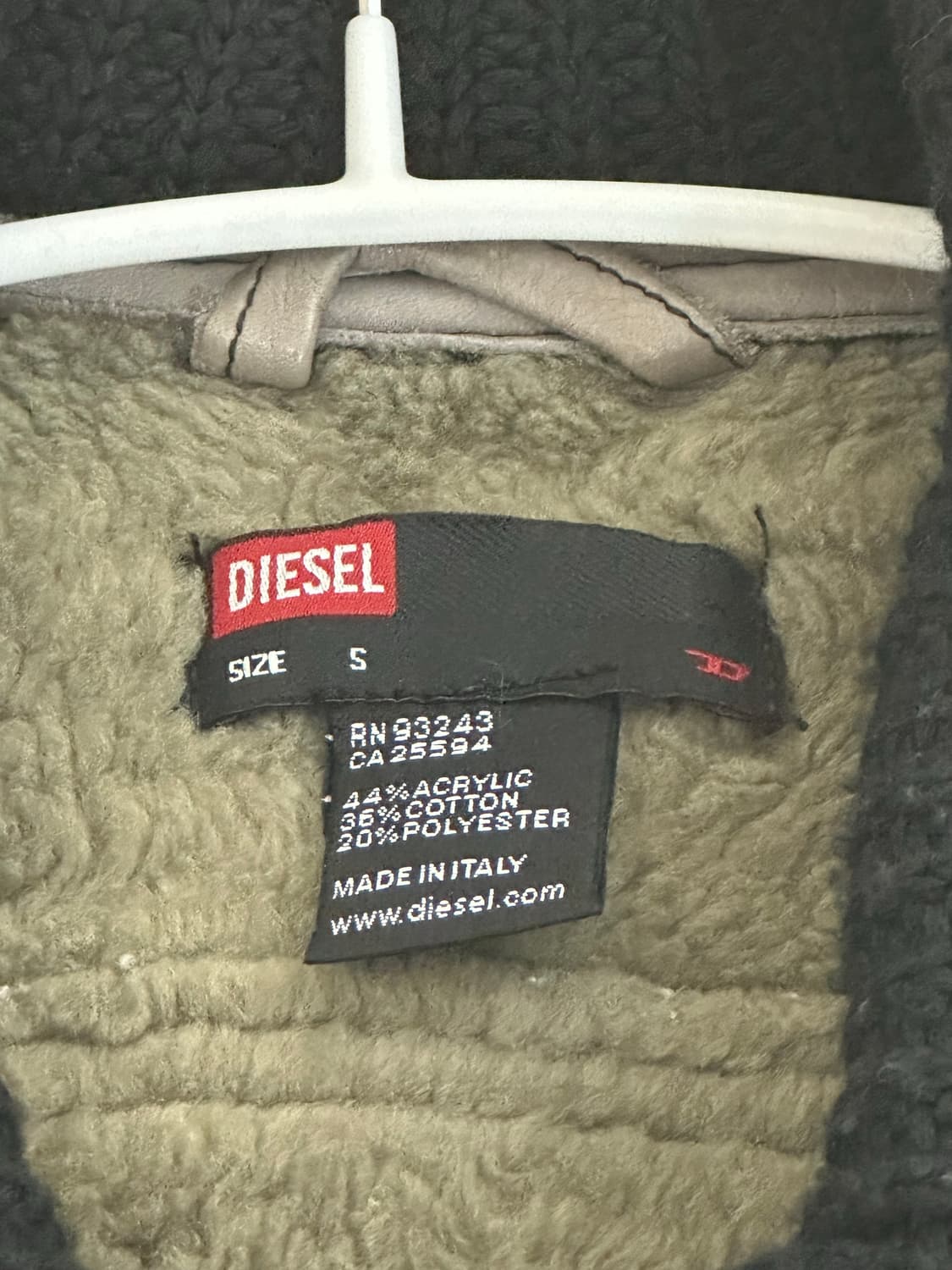 빈티지 디젤 90s 여성 트리밍 카우 레더 자켓 (s) 상품이미지9