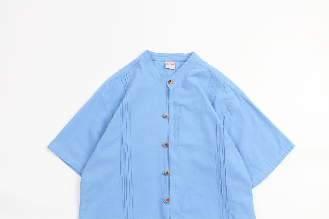 Tarami Band Collar Guayabera Shirt 상품이미지2