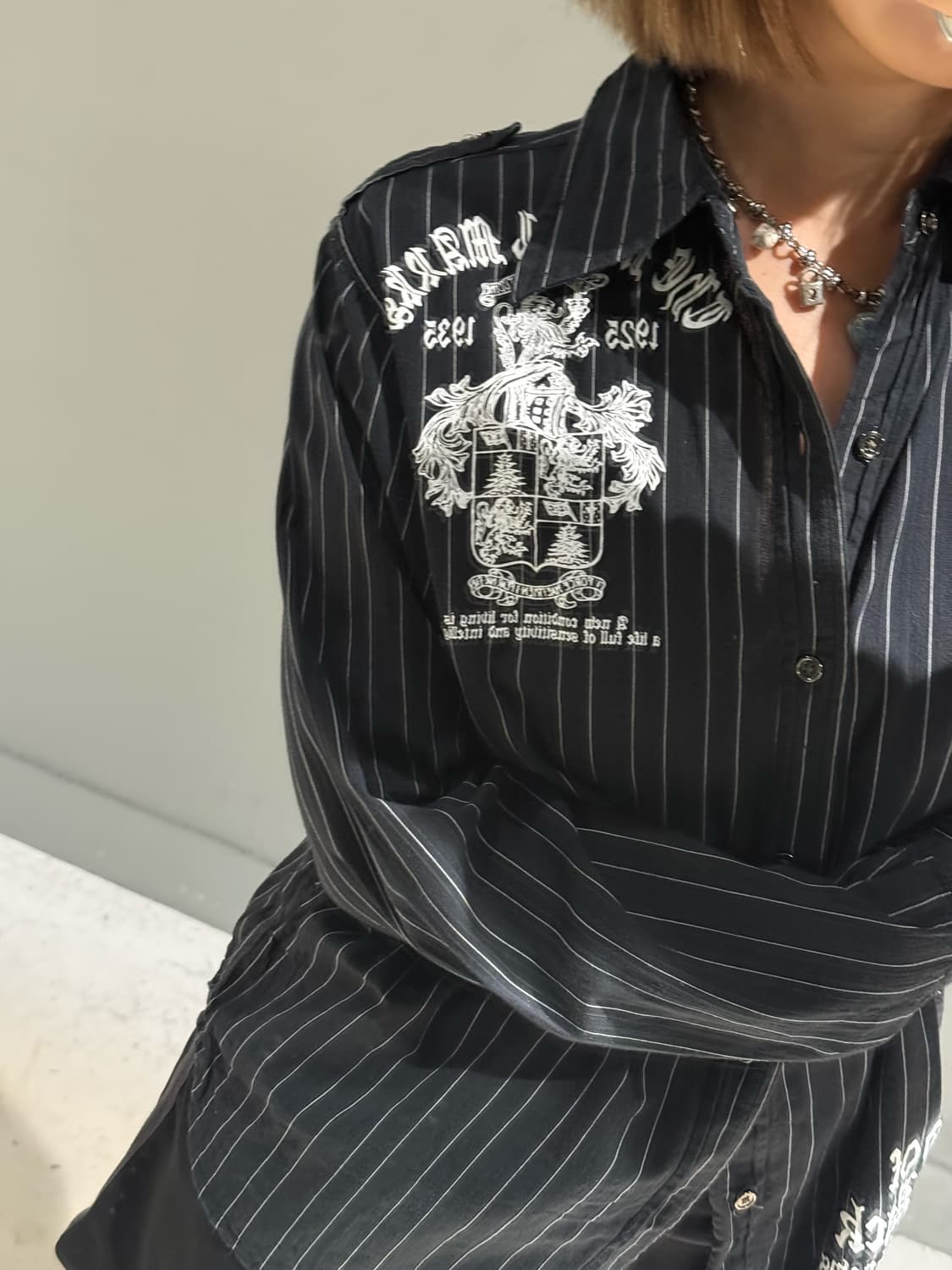 printing detail stripe pattern shirt 상품이미지4