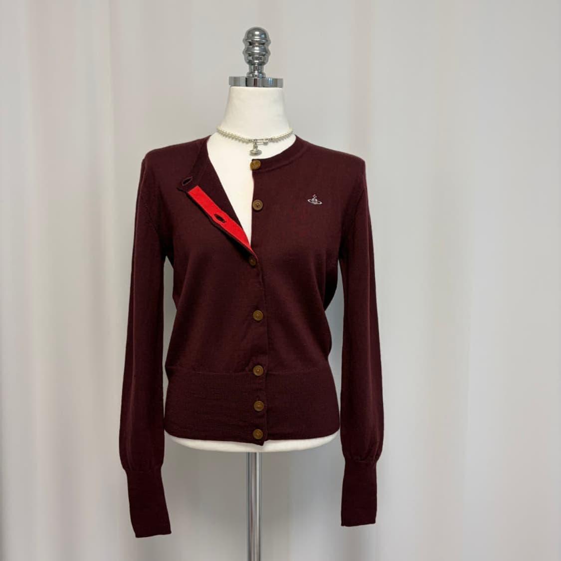 비비안웨스트우드 레드라벨 울 가디건 버건디 상품이미지6