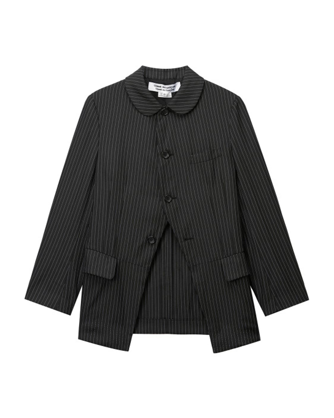 24ss 꼼데가르송 꼼데가르송 스트라이프 라운드카라 자켓m 상품이미지1