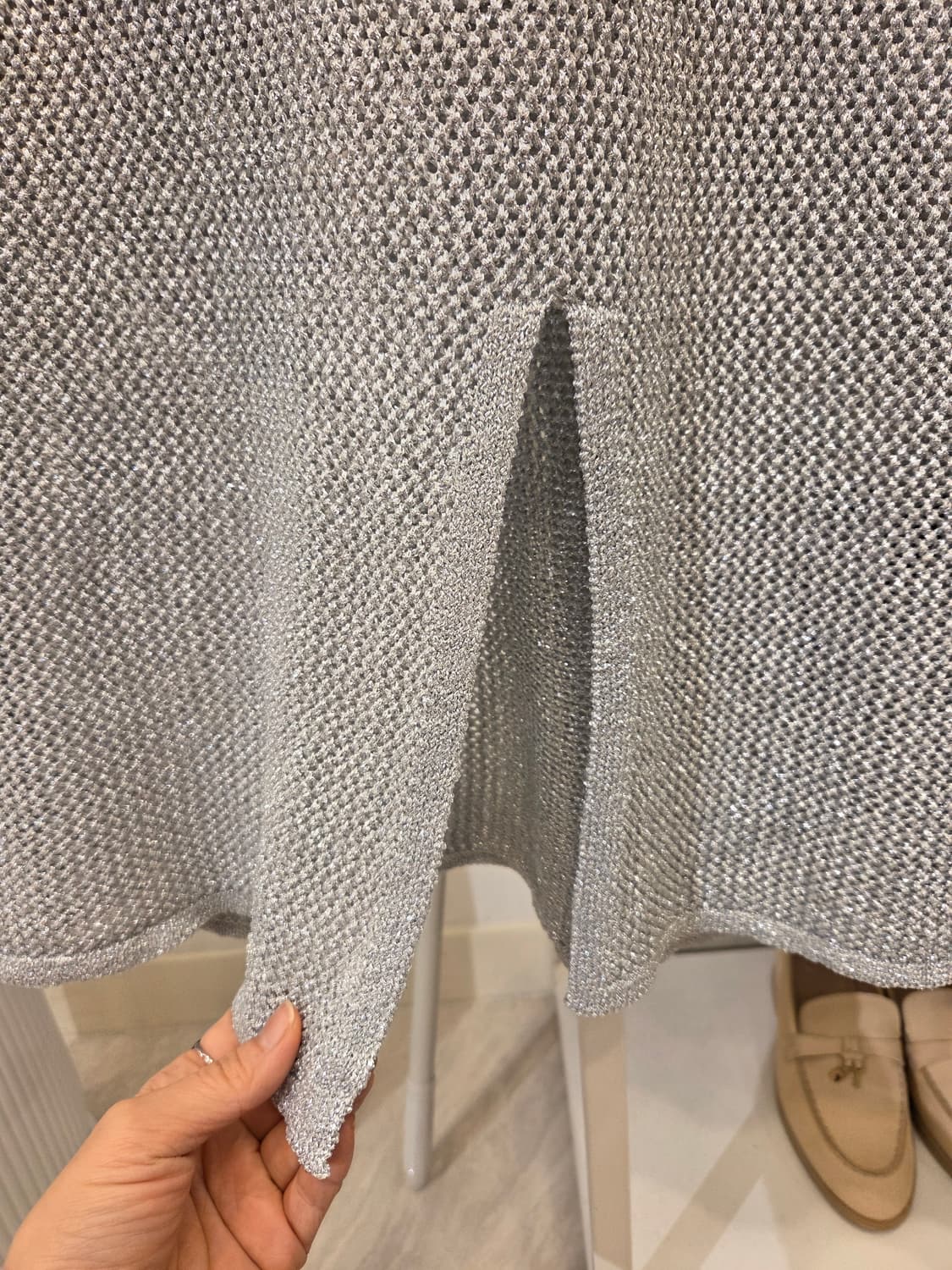 실버 글리터 니트 스커트 상품이미지5