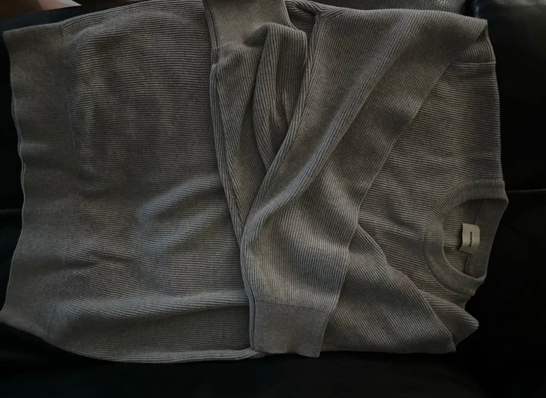 인더로우 코튼 립 니트 멜란지 그레이 2사이즈 상품이미지1