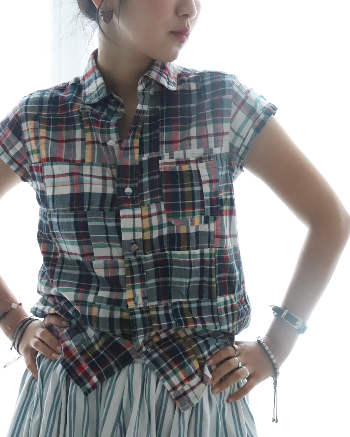 [Beams Boy] Patchwork Check Shirt 상품이미지5