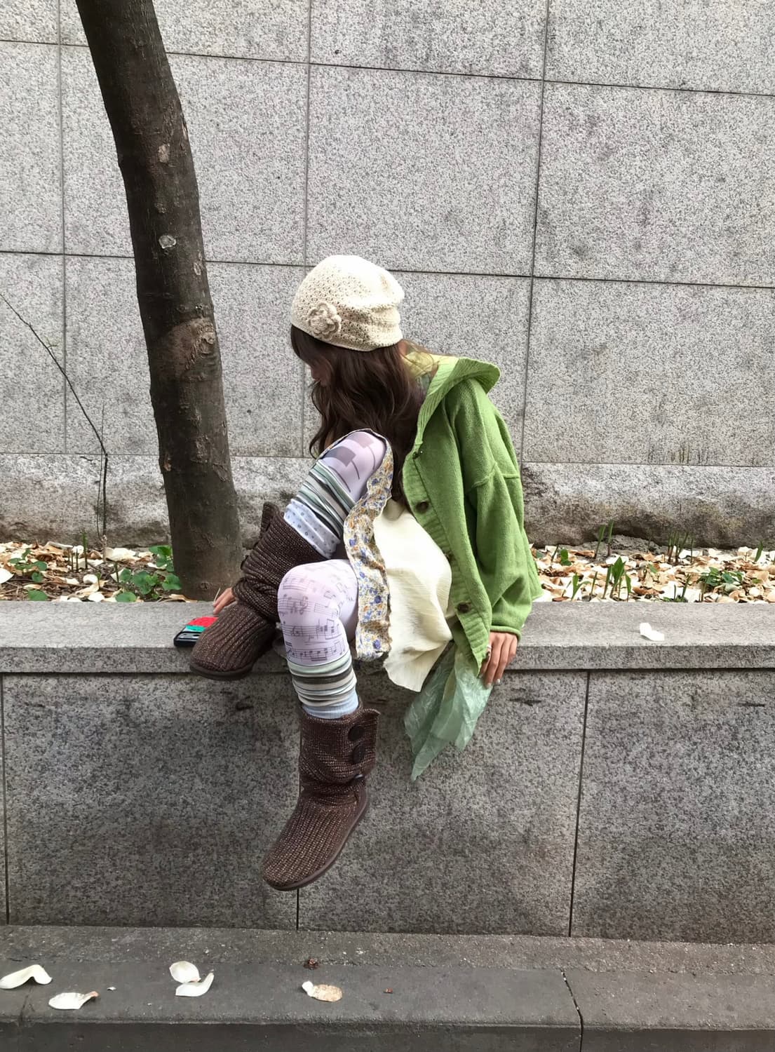 컬러 하구미 모리 원피스 잔꽃 봄 가디건 코디세트 상품이미지3