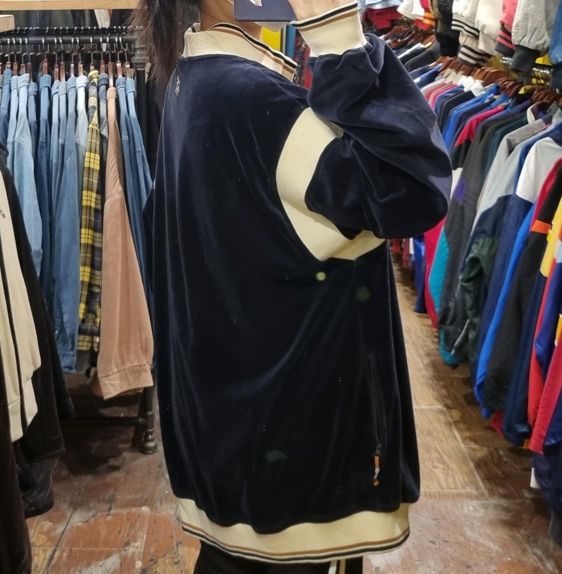 [Hi] vtg 빈티지 벨로아 벨벳 져지 네이비 상품이미지5