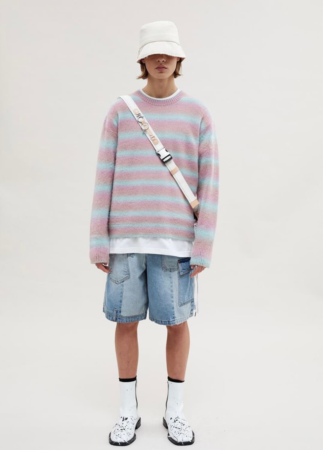 앤더슨벨 신형 패치워크 데님 쇼츠 하프팬츠 청바지 (30-31인치) 상품이미지2