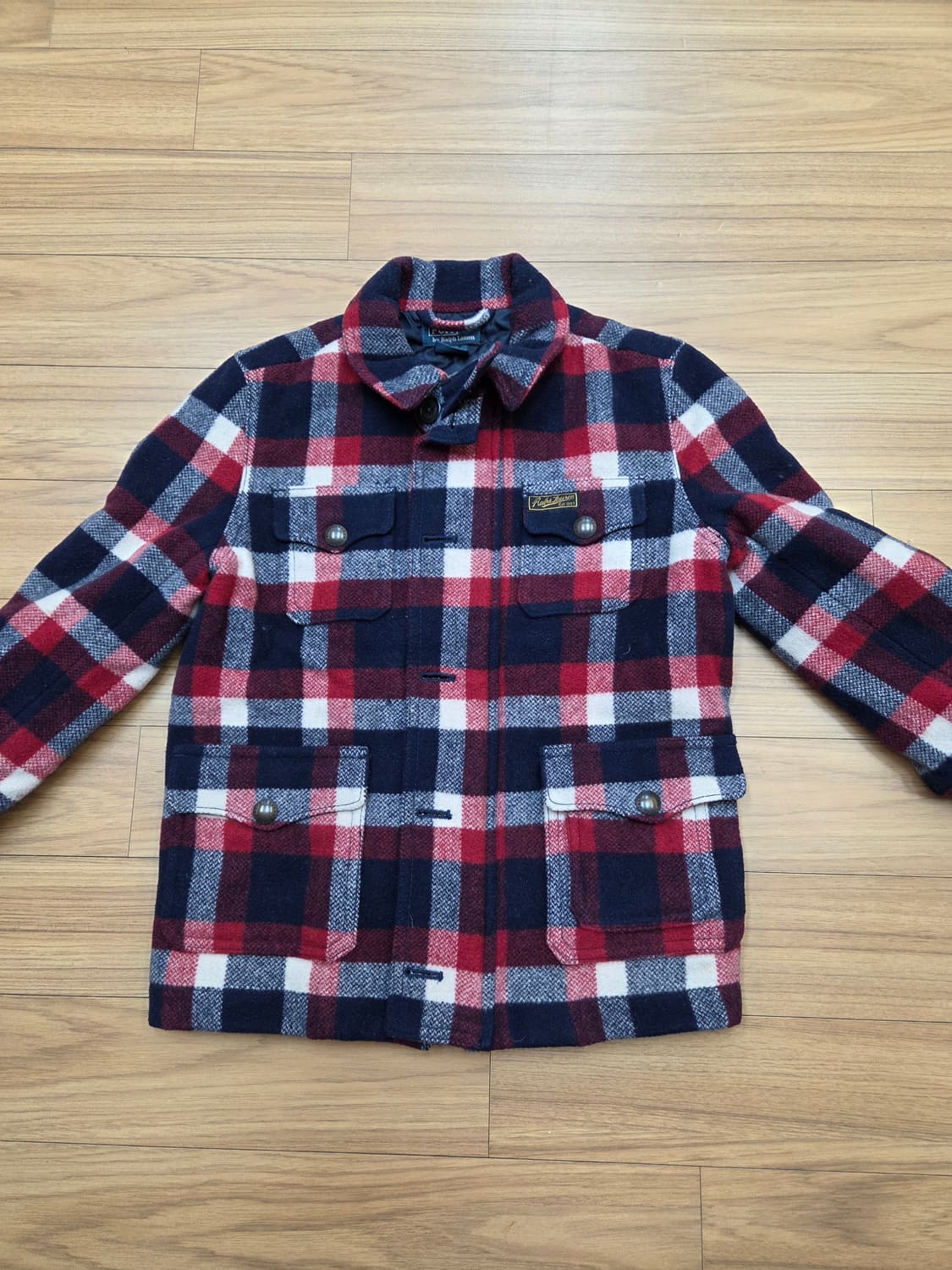 레드, 네이비, 화이트 컬러 조합이 예쁜 폴로 랄프로렌 키즈 체크 자켓입 상품이미지1