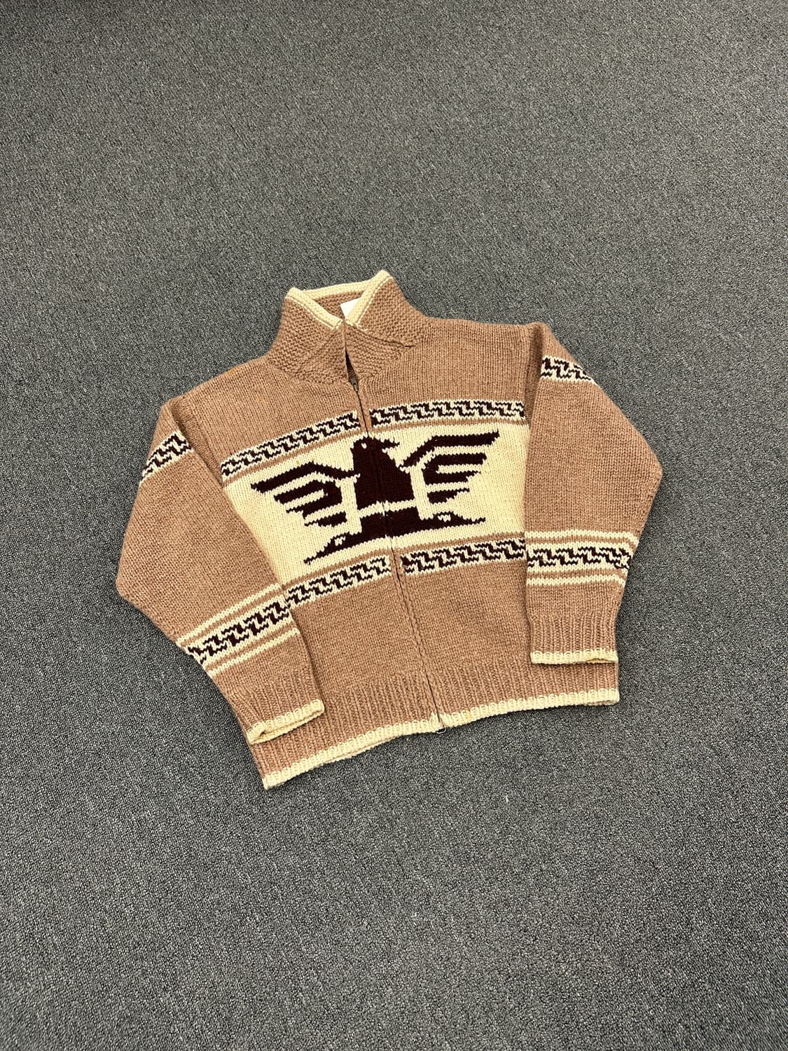 M) 빈티지 캐나다 코위찬 울 니트집업 상품이미지2